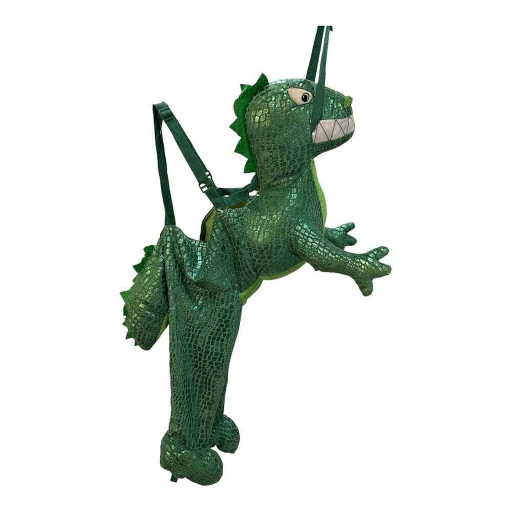 Plush Green T-Rex Dinosaur Dragon Rider Toddler One Size Halloween Costume - Picture 3 of 5